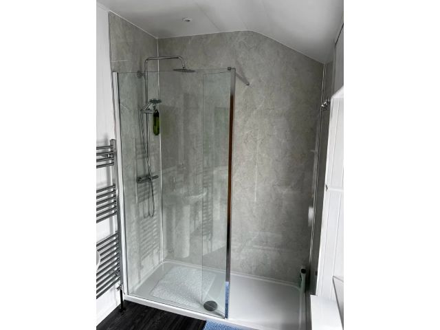 Bathroom with walk-in shower